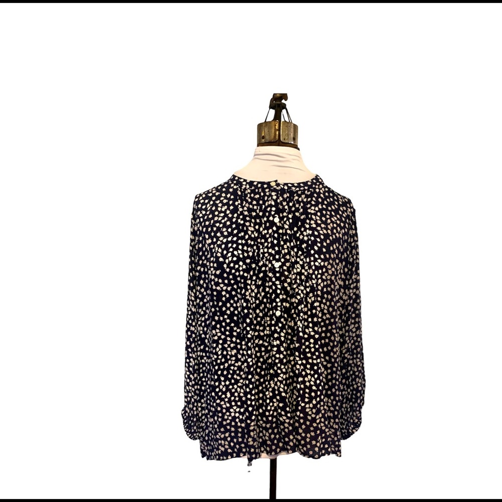 Flowy Floral Pop Over Balloon Sleeve Gap Blouse